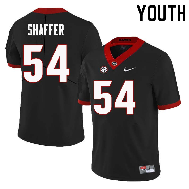 Georgia Bulldogs Youth Justin Shaffer #54 Black Stitched College UGA Football Jersey 23XZ016ZR